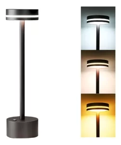 Luminária Led Abajur Moderna S/ Fio Recarregável Com Dimmer
